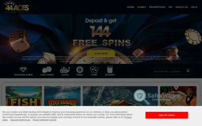 44Aces website