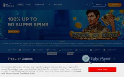 Ahti Games Casino website