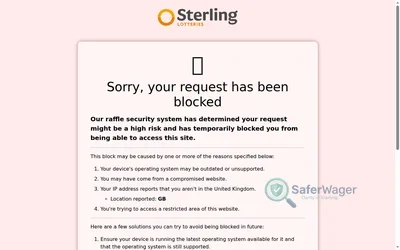 Cancer Research UK Raffle website