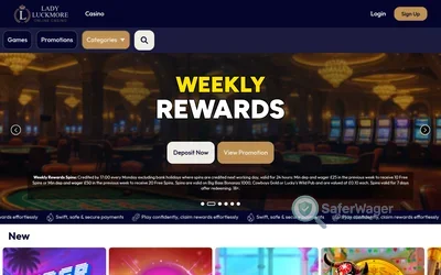 Lady Luckmore Casino website