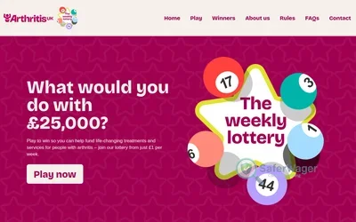 Arthritis UK Lottery screenshot