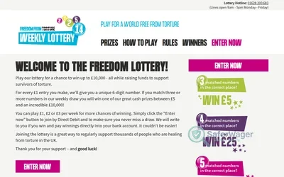 Freedom from Torture Lottery screenshot