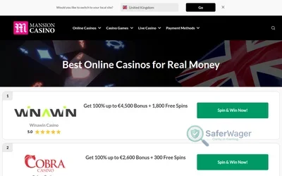 Mansion Casino website