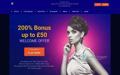 Mayfair Casino website