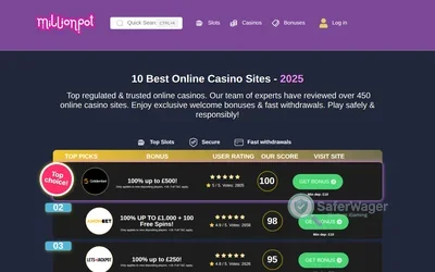 MillionPot Casino website