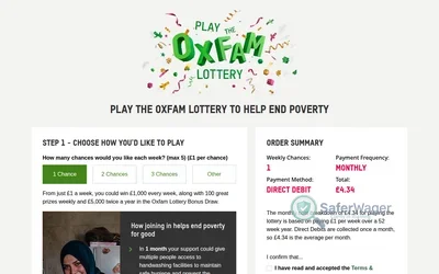 Oxfam Charity Payments website