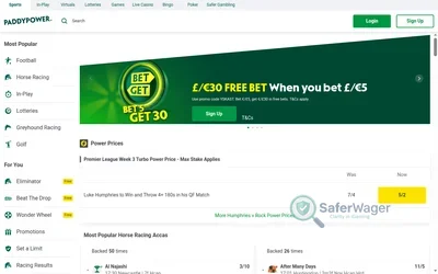 Paddy Power Casino website