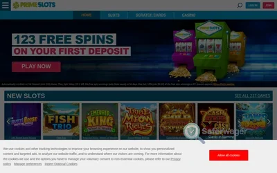 Prime Slots website