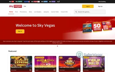 Sky Vegas website