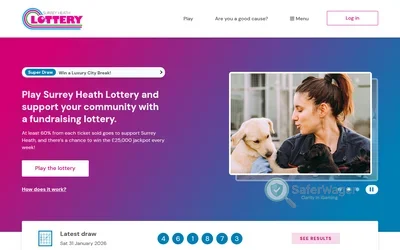 Surrey Heath Lottery website