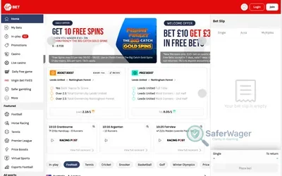 Virgin Bet Casino screenshot