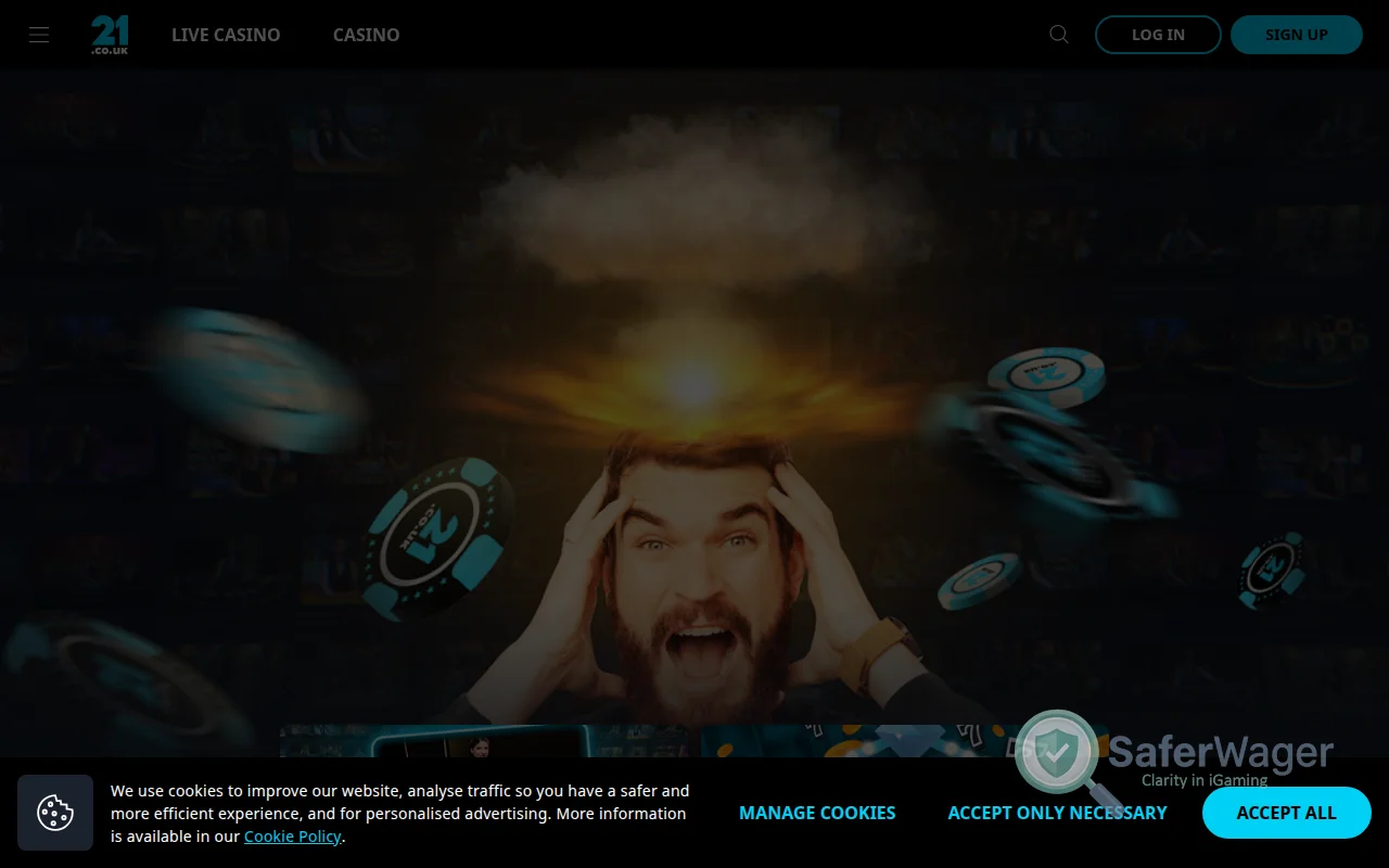 Screenshot of 21.co.uk website