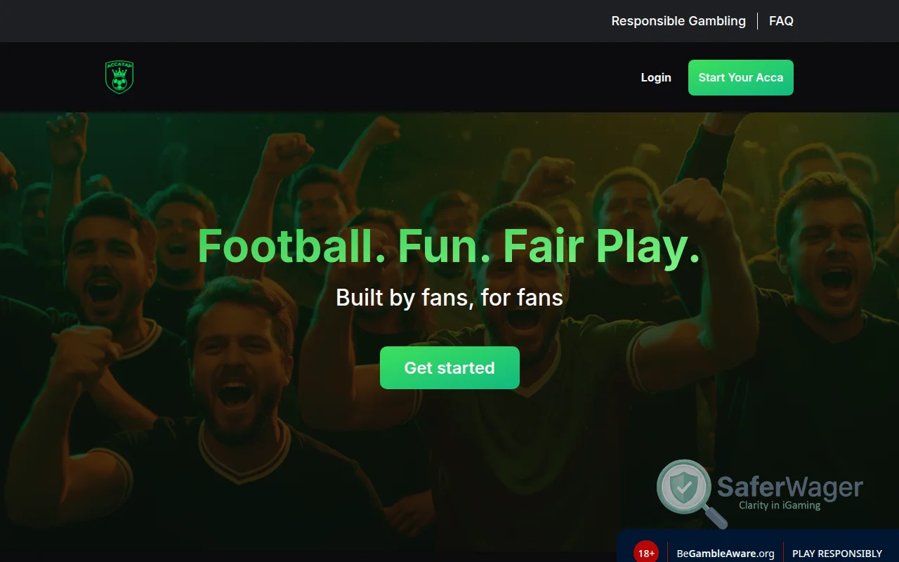 Screenshot of AccaTap website