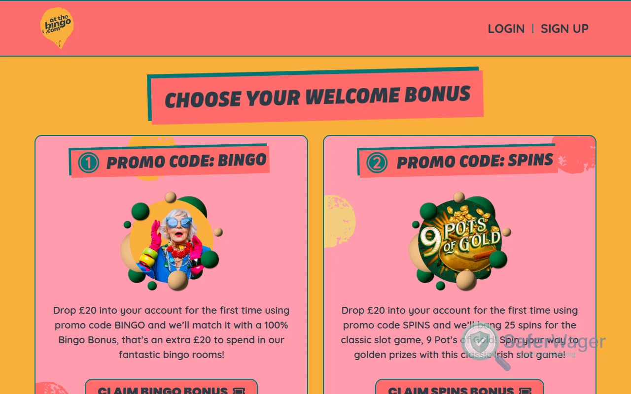 Screenshot of At The Bingo website