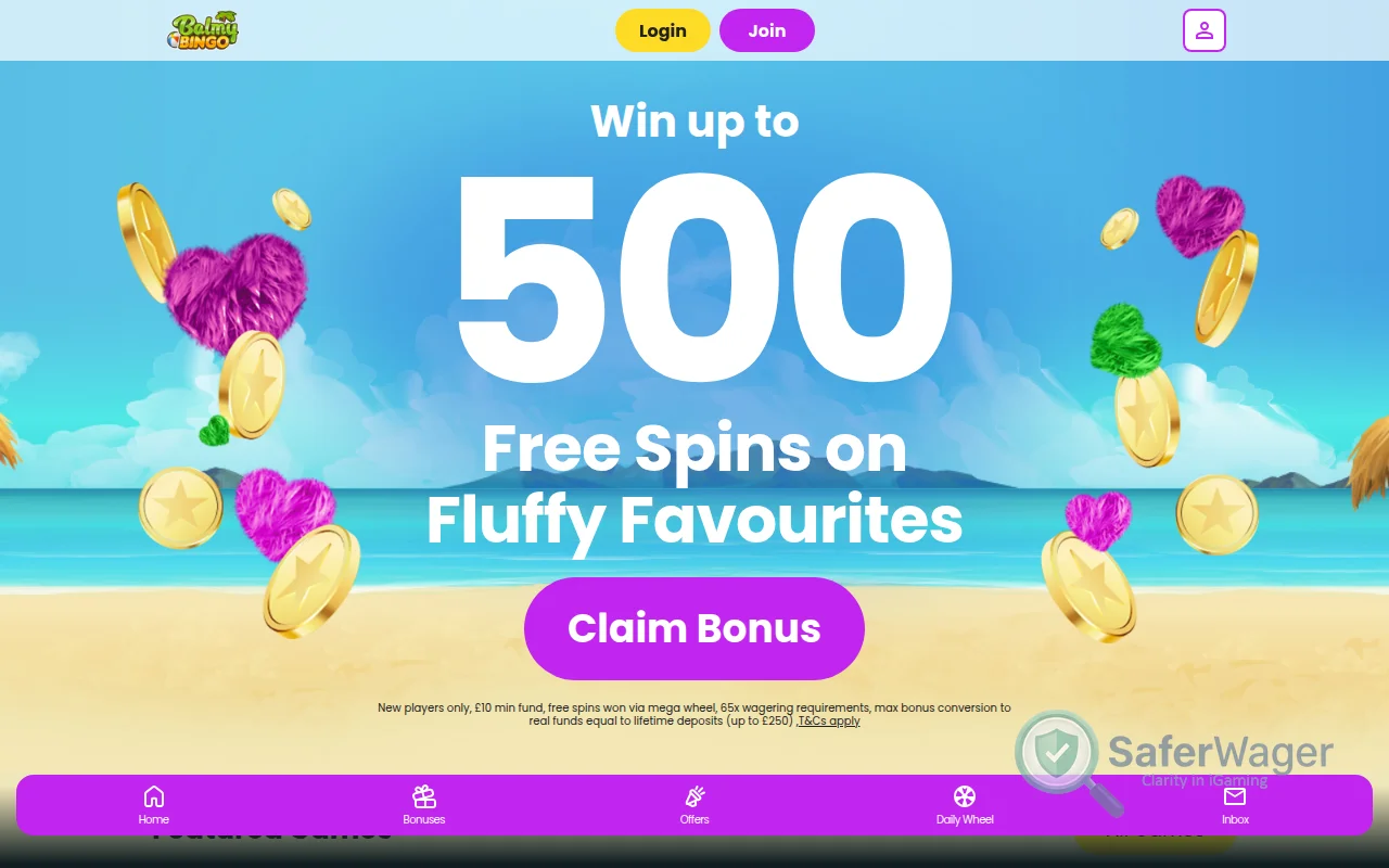 Screenshot of Balmy Bingo website