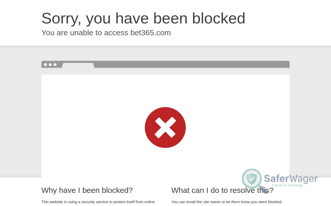 Screenshot of bet365 website