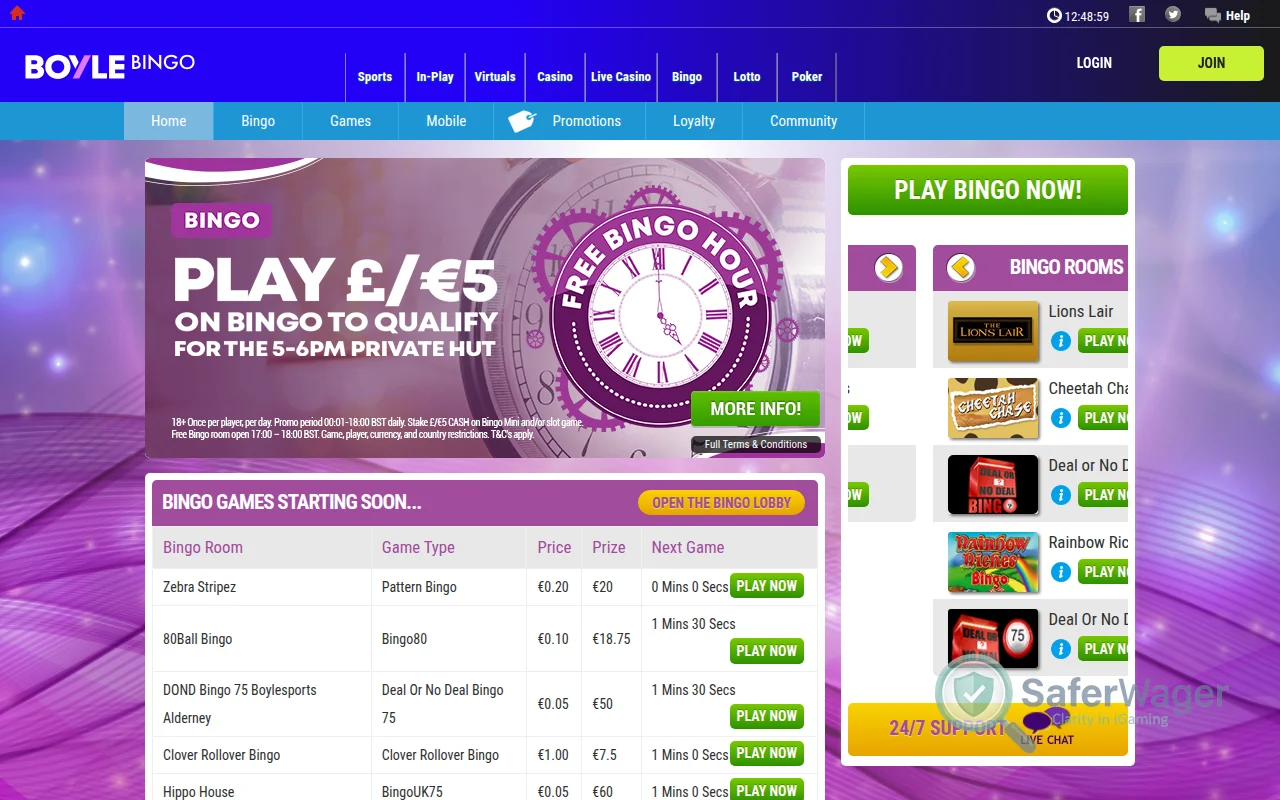 Screenshot of BoyleSports website