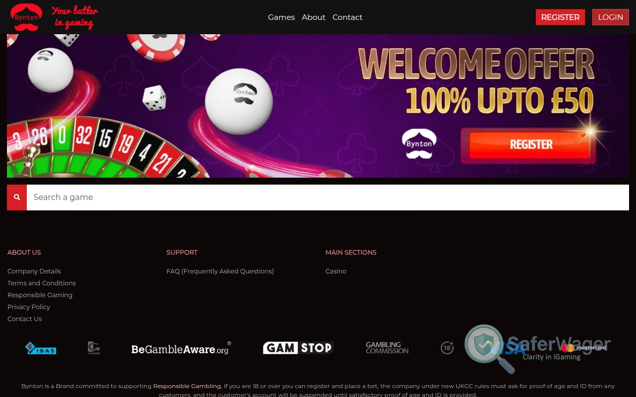 Screenshot of Bynton website