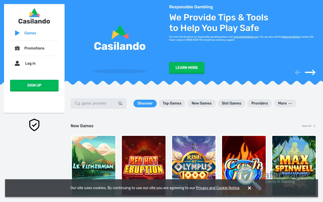 Screenshot of Casilando website