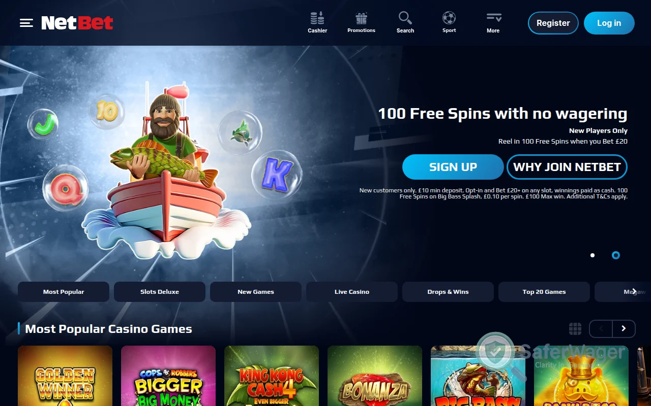 Screenshot of NetBet Casino website