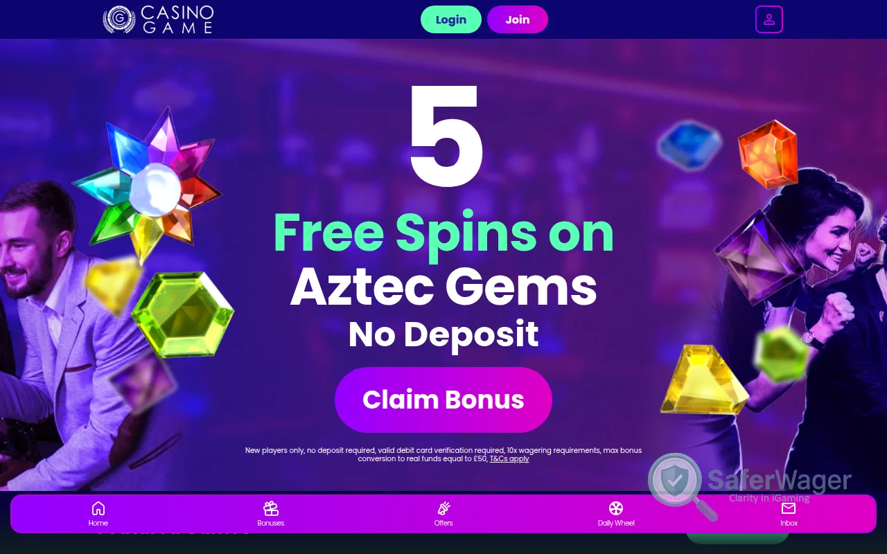 Screenshot of Casino Game website