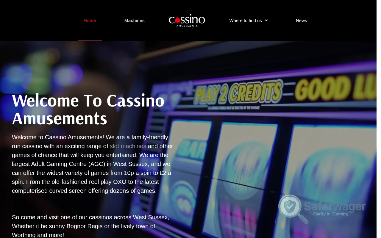 Screenshot of Cassino website