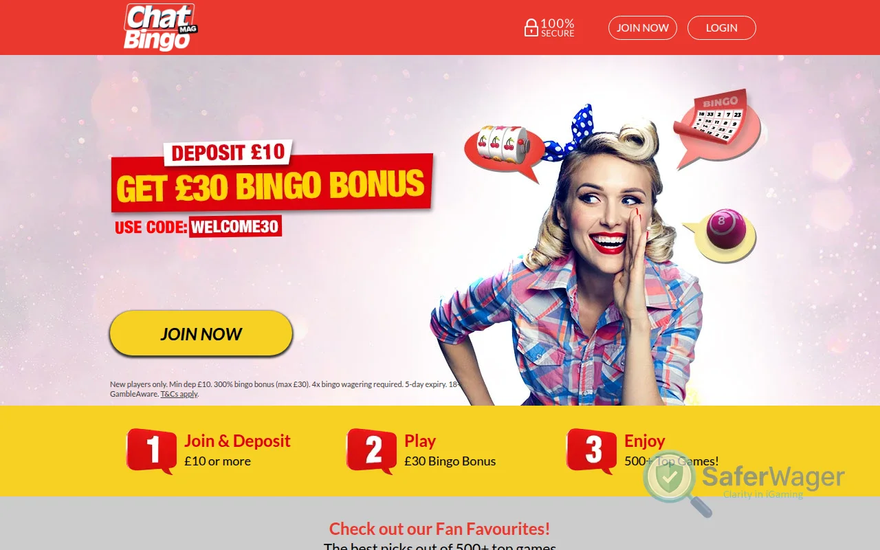 Screenshot of Chat Mag Bingo website