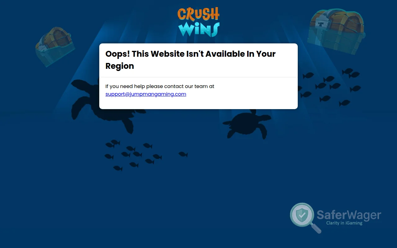 Screenshot of Crush Wins website