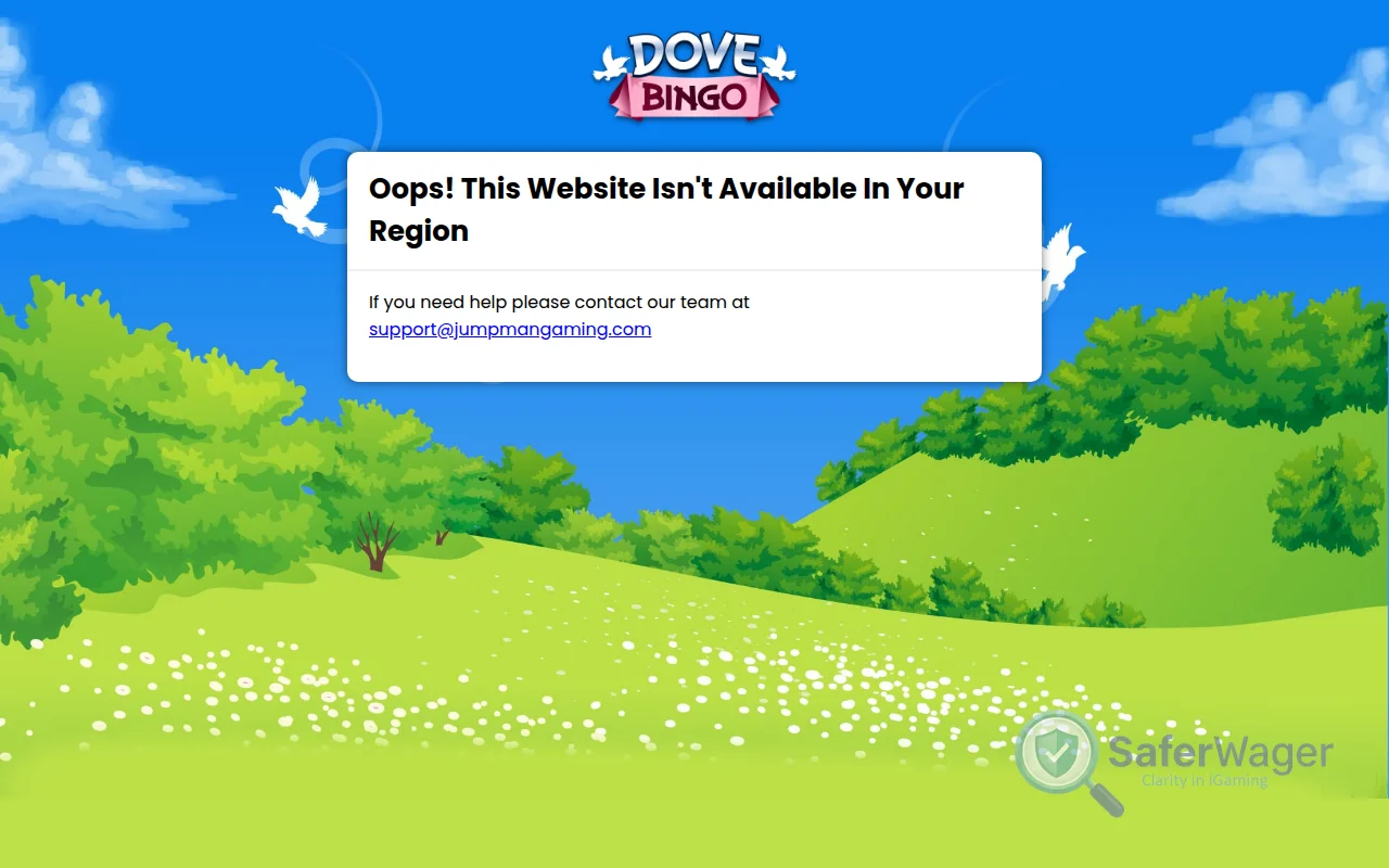 Screenshot of Dove Bingo website