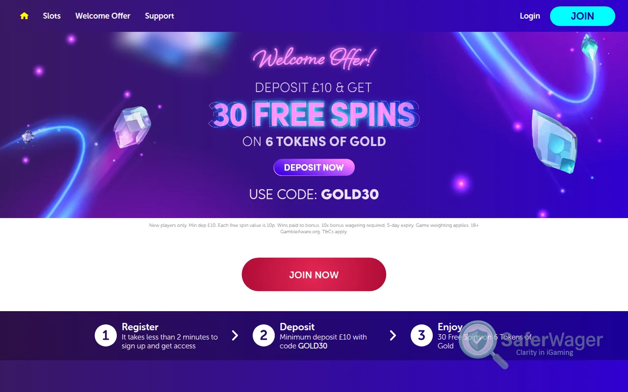 Screenshot of Electric Spins website