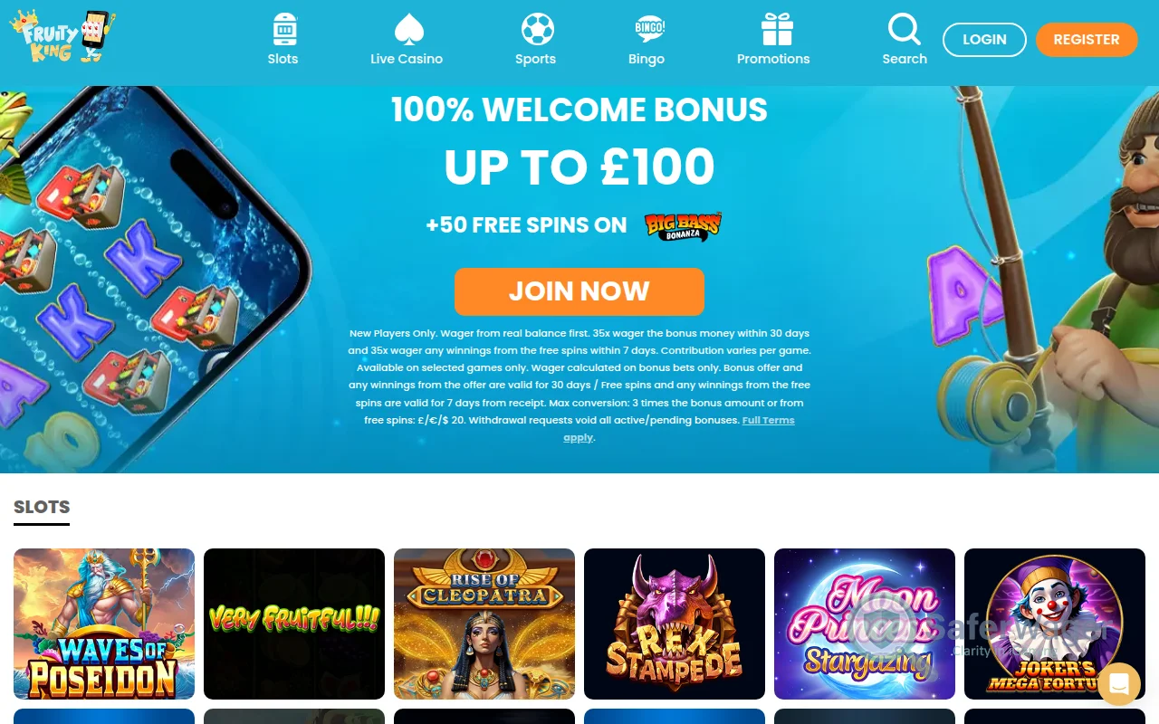 Screenshot of Fruity King website