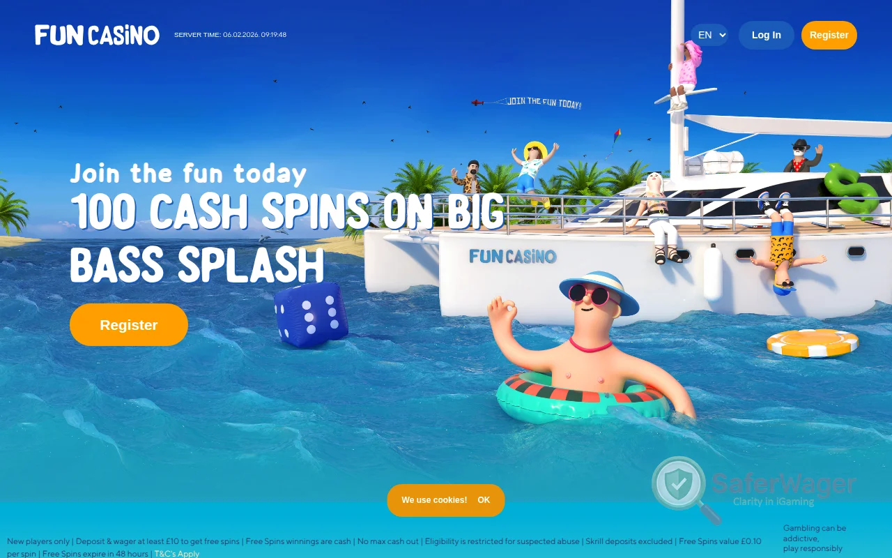 Screenshot of Fun Casino website