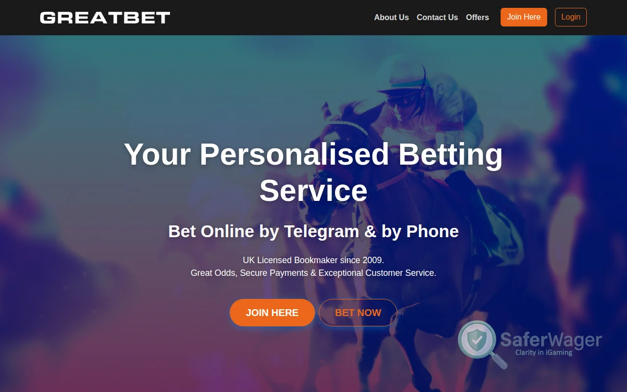 Screenshot of GreatBet website