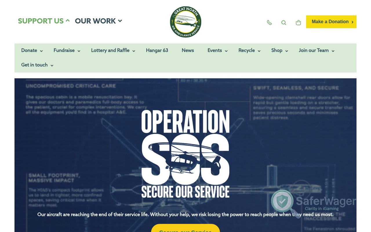 Screenshot of Great North Air Ambulance Service website