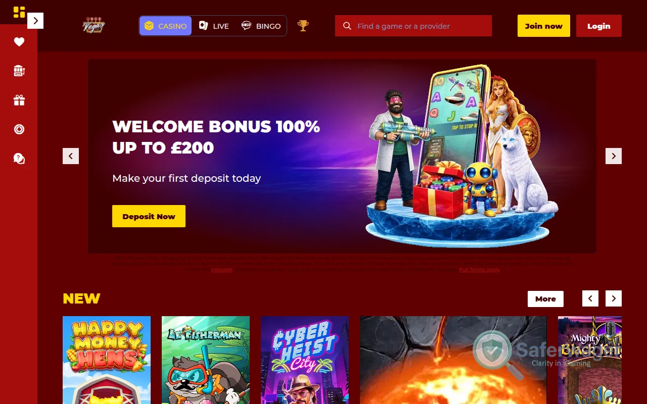 Screenshot of IwonVegas website