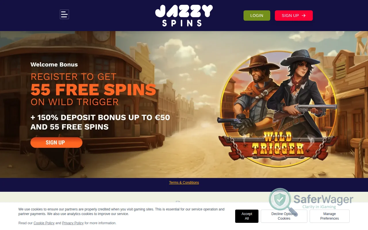 Screenshot of Jazzy Spins website