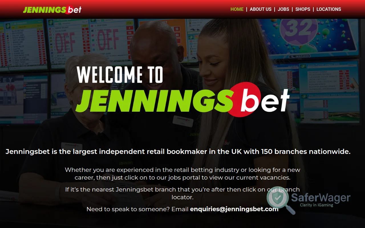 Screenshot of JenningsBet website