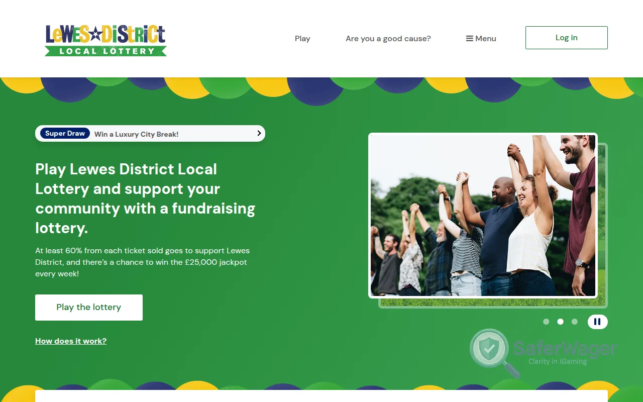 Screenshot of Lewes Local Lottery website