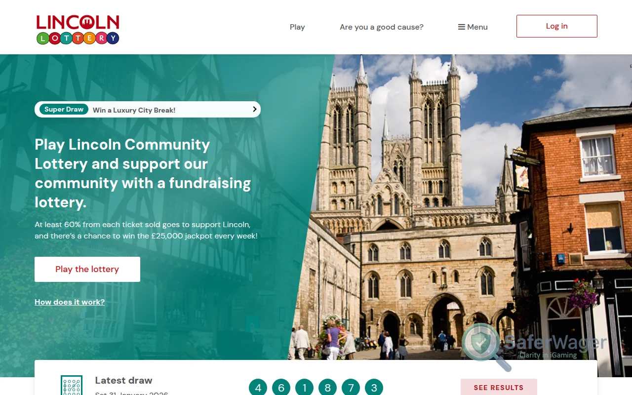 Screenshot of Lincoln Lottery website