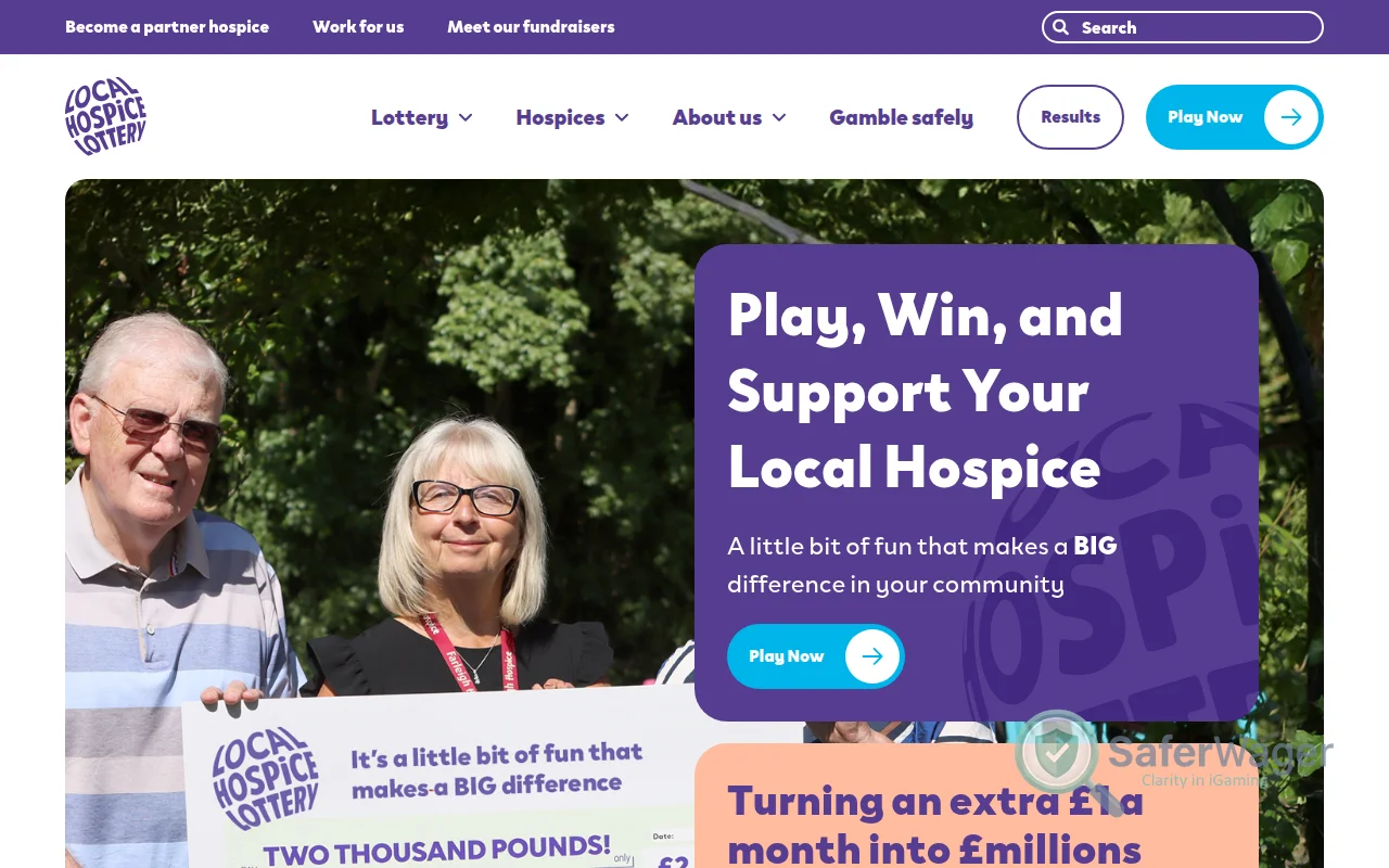 Screenshot of Local Hospice Lottery website