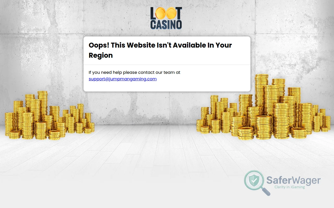 Screenshot of Loot Casino website