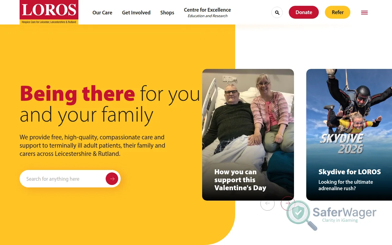 Screenshot of Loros website