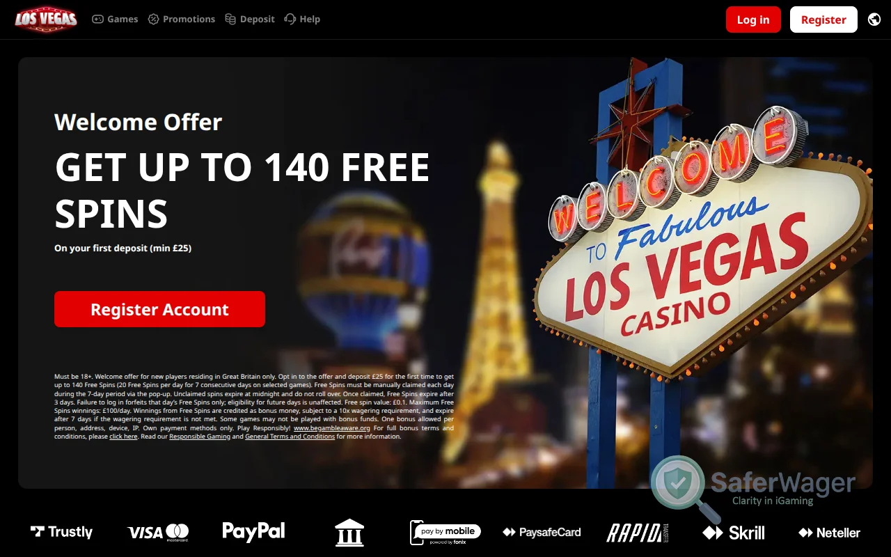 Screenshot of Losvegas.bet website