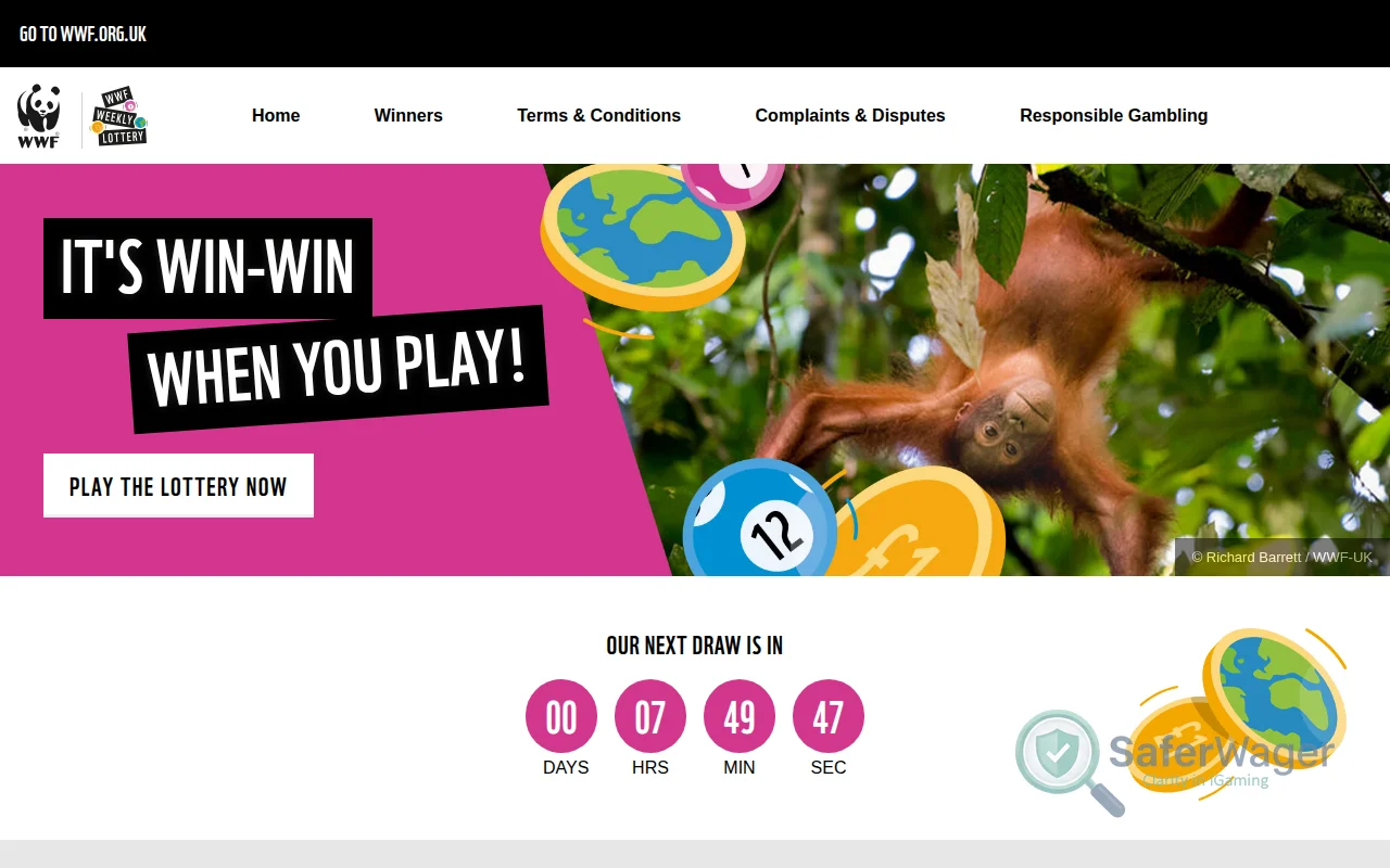 Screenshot of WWF-UK website