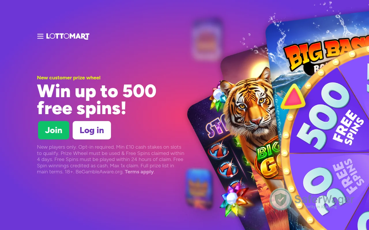 Screenshot of Lottomart website