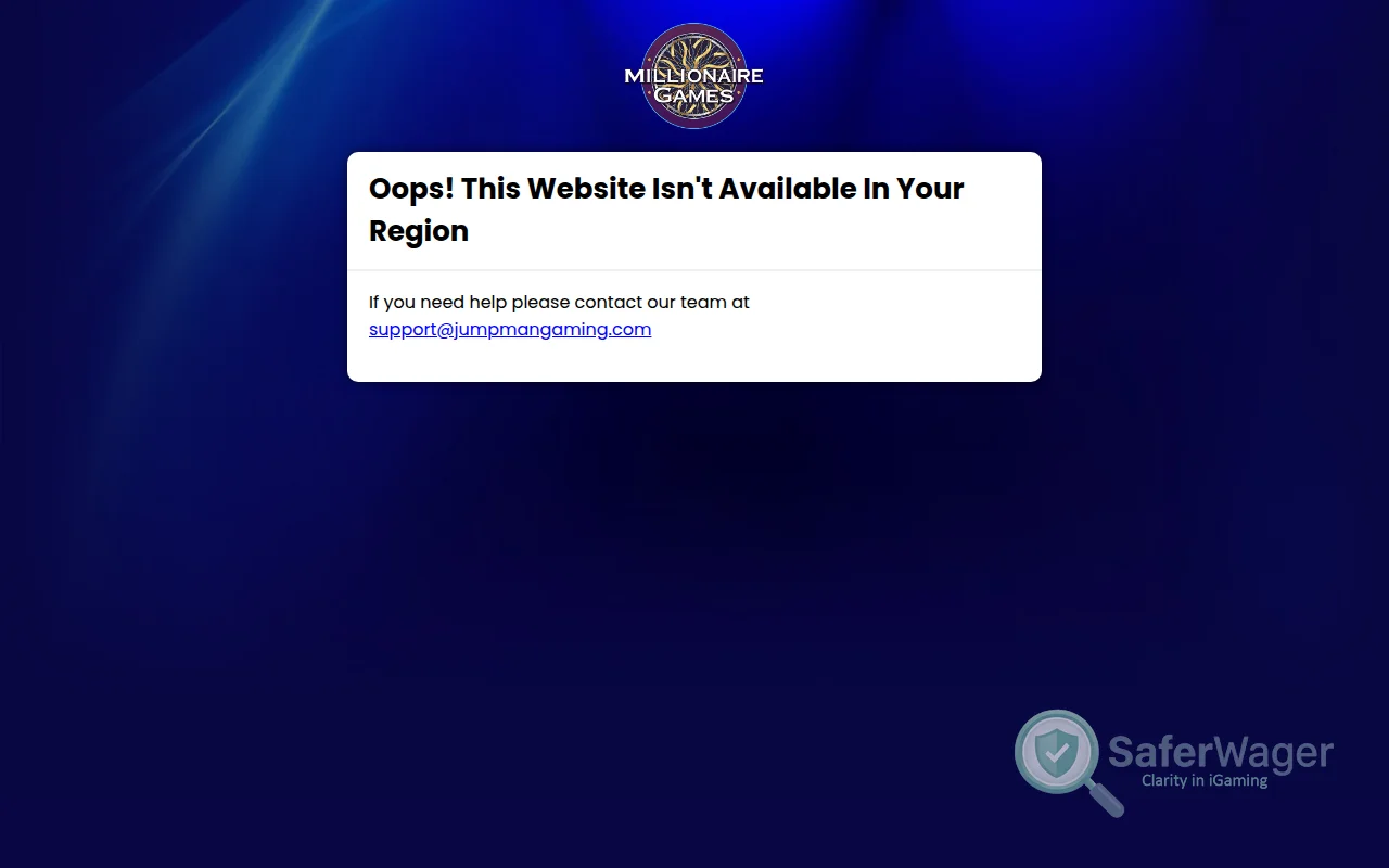 Screenshot of Millionaire Games website