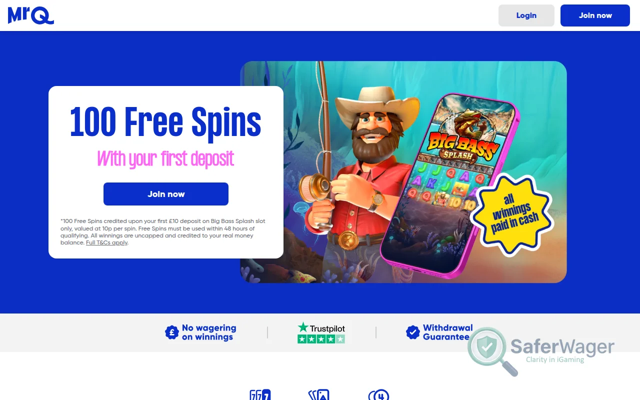 Screenshot of MrQ website