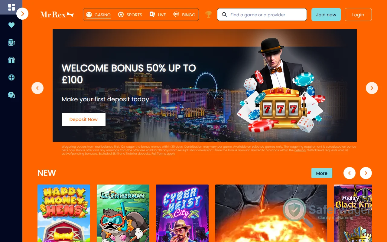 Screenshot of MrRex website