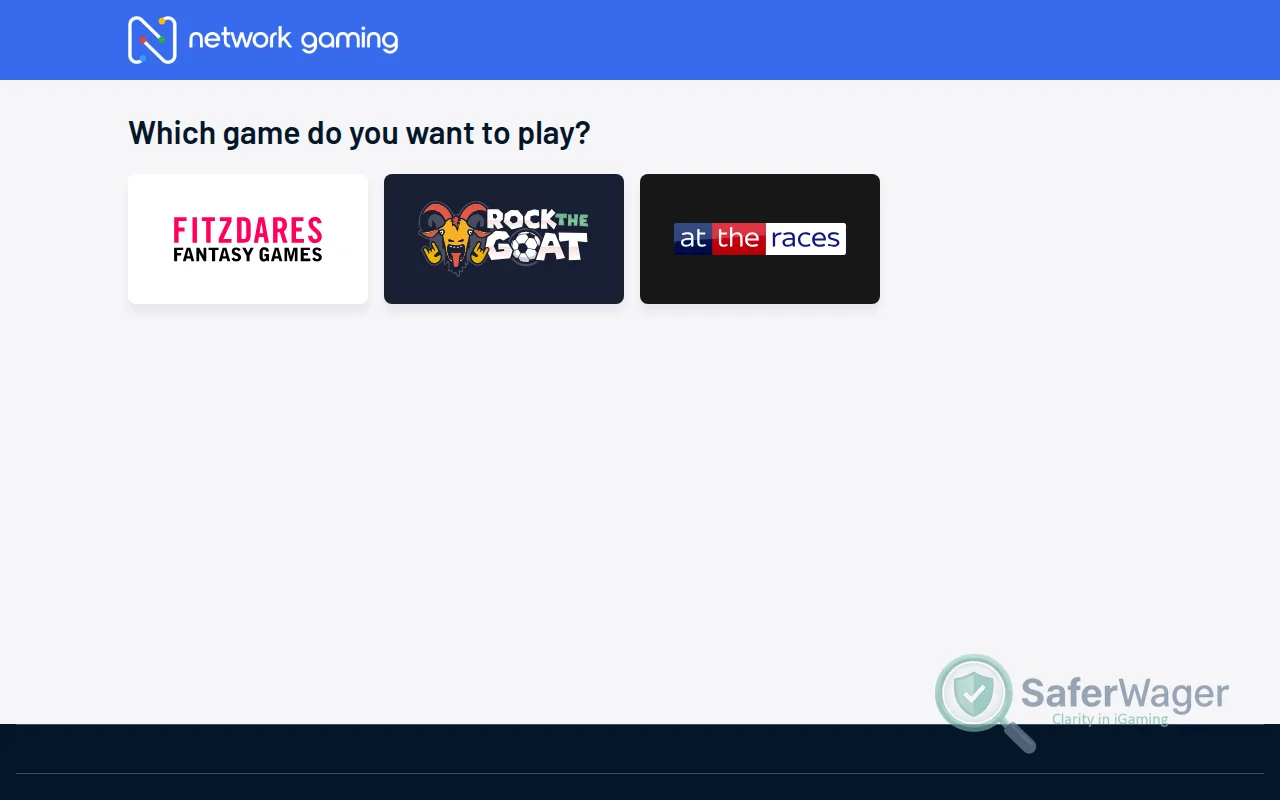 Screenshot of Network Gaming website