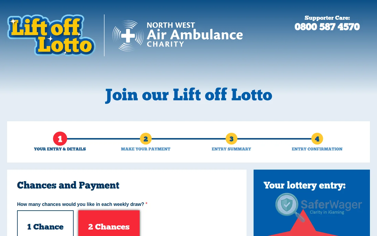 Screenshot of NWAA Charity Payments website